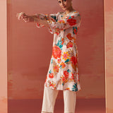 Noorani Ivory Printed Kurta