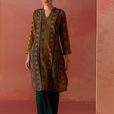 Maysa Green Embroidered Chiffon Co-ord Set for Women