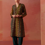 Maysa Green Embroidered Chiffon Co-ord Set for Women