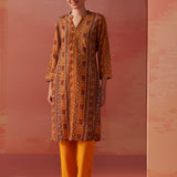 Maysa Mustard Embroidered Chiffon Co-ord Set for Women