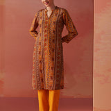 Maysa Mustard Embroidered Chiffon Co-ord Set for Women