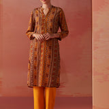 Maysa Mustard Embroidered Chiffon Co-ord Set for Women