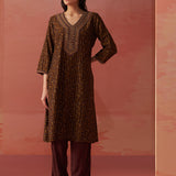 Nazia Coffee Brown Printed Co-ord Set for Women