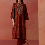 Nyla Maroon Printed Viscose Co-ord Set for Women