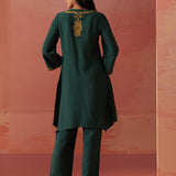 Faiza Emerald Embroidered Co-ord Set for Women