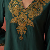 Faiza Emerald Embroidered Co-ord Set for Women