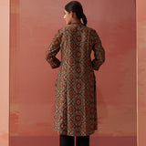 Samiya Green Printed Chanderi Kurta