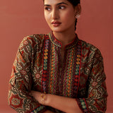 Samiya Green Printed Chanderi Kurta