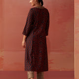 Aaliyah Wine Printed Kurta