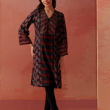 Arayna Black Printed Chanderi Kurta for Women