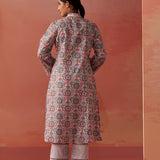 Farah Grey Embroidered Chanderi Kurta for Women