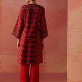 Arayna Red Printed Chanderi Kurta for Women