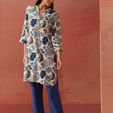 Yasmin Blue Printed Rayon Kurti for Women