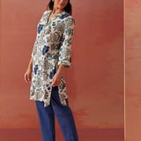 Yasmin Blue Printed Rayon Kurti for Women