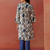 Yasmin Blue Printed Rayon Kurti for Women