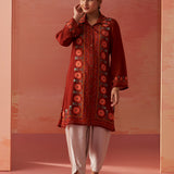 Hayat Maroon Printed Viscose Tunic for Women