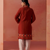 Hayat Maroon Printed Viscose Tunic for Women