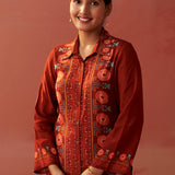 Hayat Maroon Printed Viscose Tunic for Women