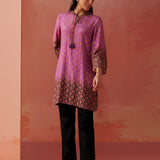 Safeera Lavender Printed Viscose Top for Women