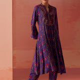 Sania Purple Printed Rayon Kurta Set