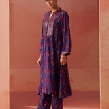 Sania Purple Printed Rayon Kurta Set