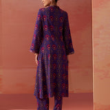 Sania Purple Printed Rayon Kurta Set