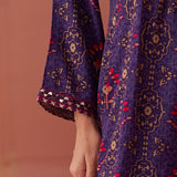 Sania Purple Printed Rayon Kurta Set