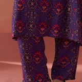 Sania Purple Printed Rayon Kurta Set