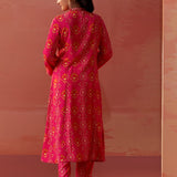 Sania Fuchsia PinkPrinted Rayon Kurta Set