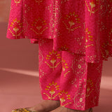 Sania Fuchsia PinkPrinted Rayon Kurta Set