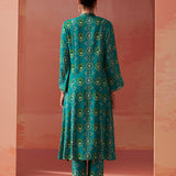 Sania Green Printed Rayon Kurta Set