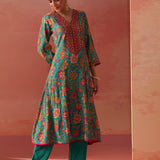 Alisha Sea Green Printed Cotton Kurta Set