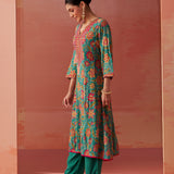 Alisha Sea Green Printed Cotton Kurta Set