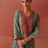 Alisha Sea Green Printed Cotton Kurta Set