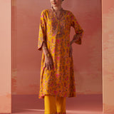 Nitara Mustard Printed Rayon Co-ord Set