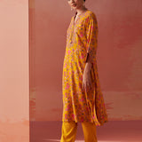 Nitara Mustard Printed Rayon Co-ord Set