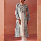 Imara Blue Printed Georgette Kurta Set