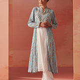 Imara Blue Printed Georgette Kurta Set