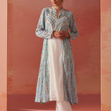 Imara Blue Printed Georgette Kurta Set