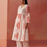 Zubia Rust Printed khadi Cotton Co-ord Set