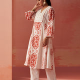 Zubia Rust Printed khadi Cotton Co-ord Set