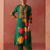 Sameera Green Printed Viscose Co-ord Set for Women