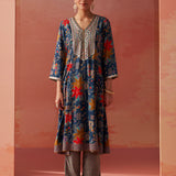 Shibra Blue Printed Rayon Kurta Set