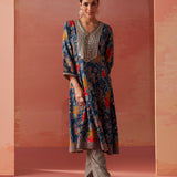 Shibra Blue Printed Rayon Kurta Set