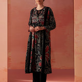 Anaisa Black Printed Rayon Kurta Set for Women