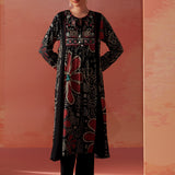 Anaisa Black Printed Rayon Kurta Set for Women