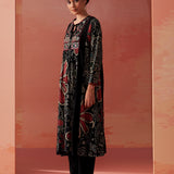 Anaisa Black Printed Rayon Kurta Set for Women