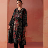 Anaisa Black Printed Rayon Kurta Set for Women