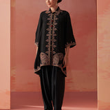 Zoha Black Embroidered Rayon Shirt for Women