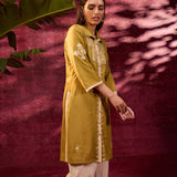 Mumtaz Chartreuse Embroidered Tunic for Women